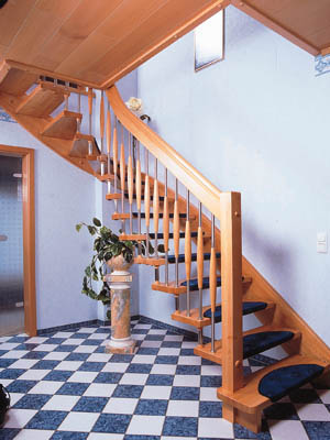Arbor stairs with outside string